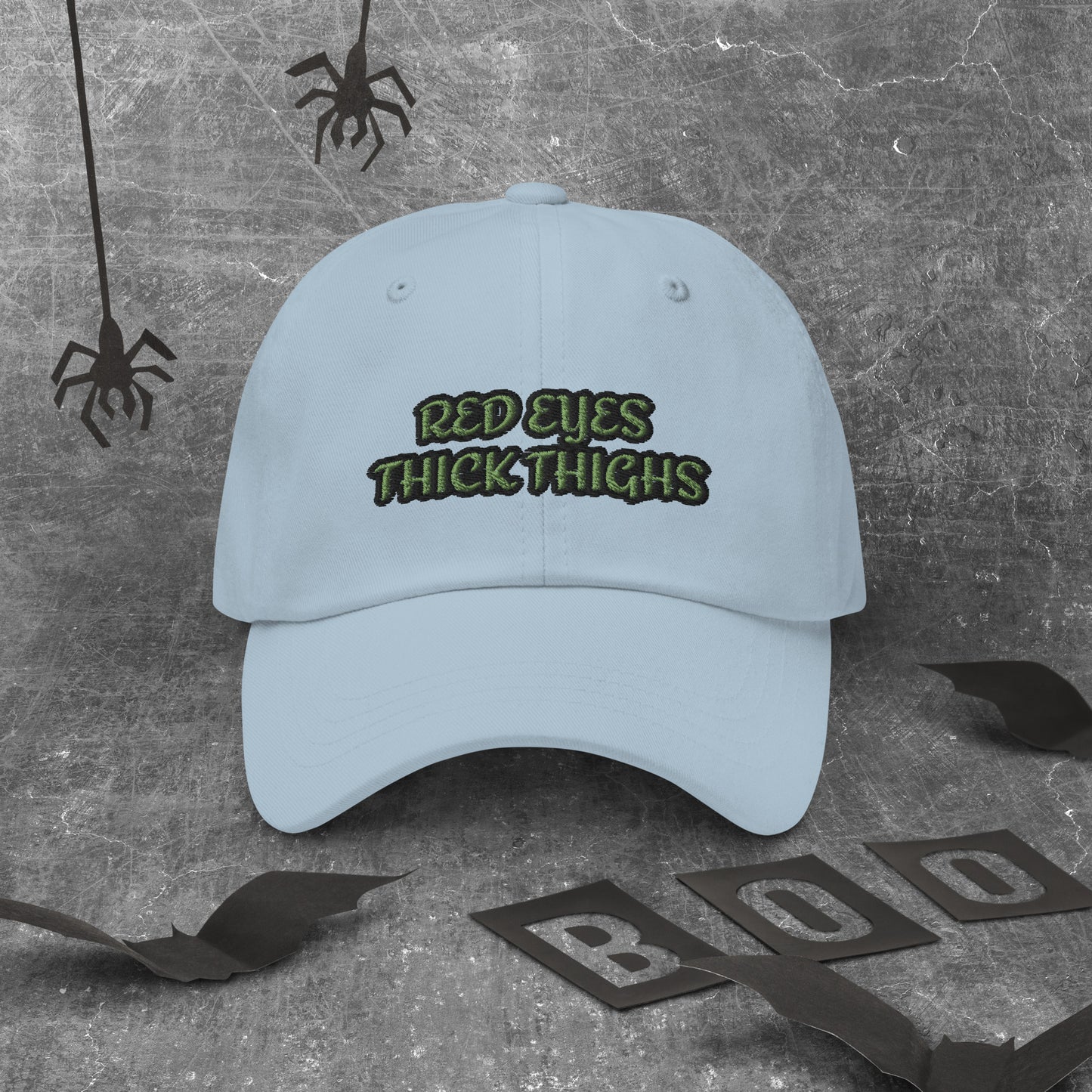 Red Eyes Thick Thighs Dad hat