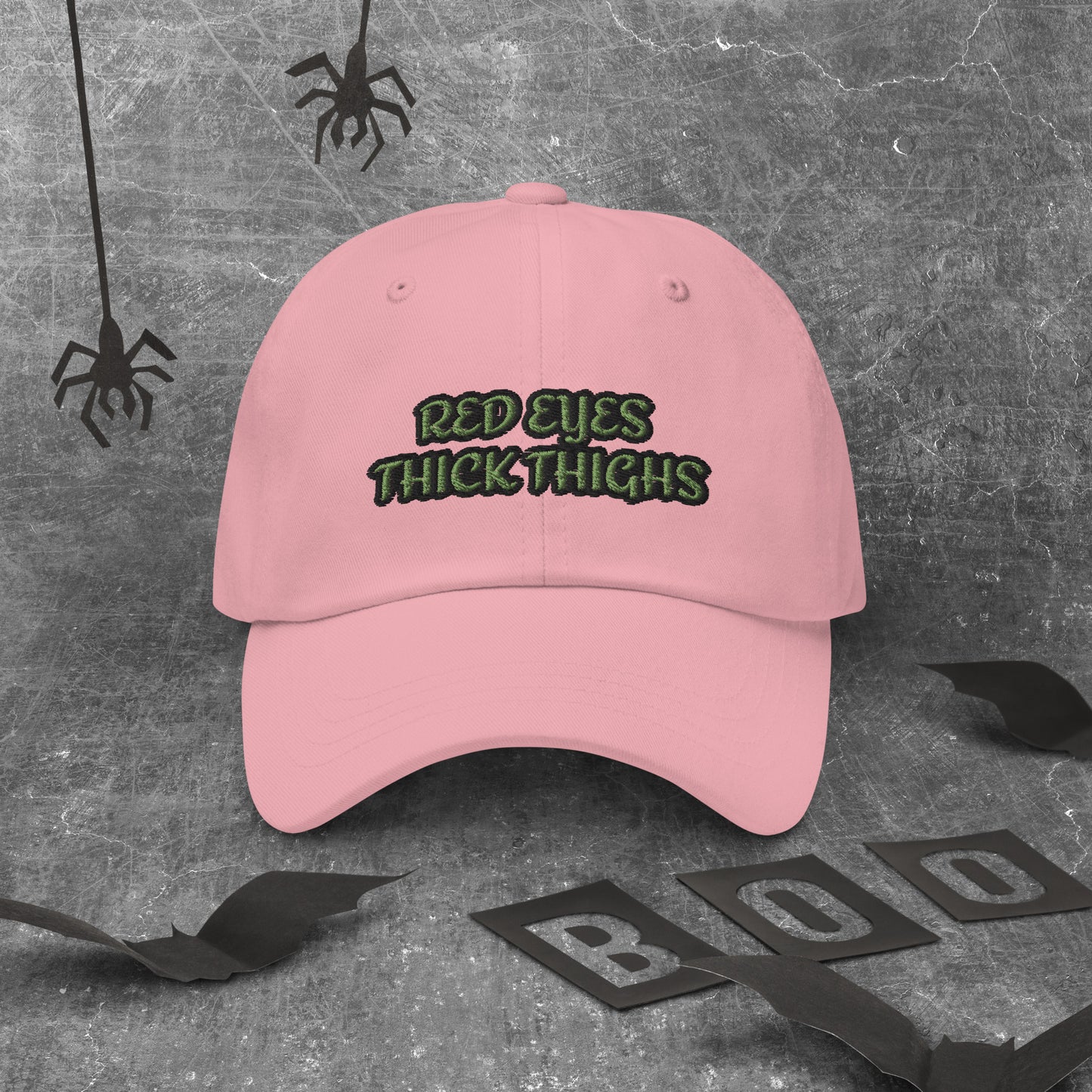 Red Eyes Thick Thighs Dad hat