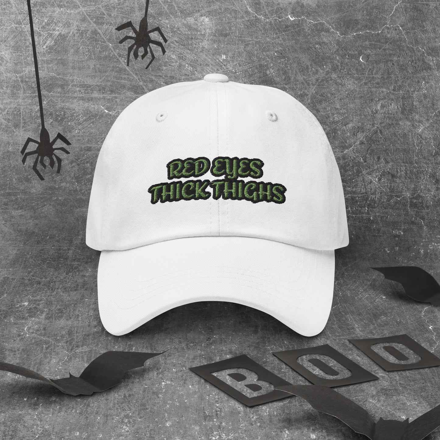 Red Eyes Thick Thighs Dad hat